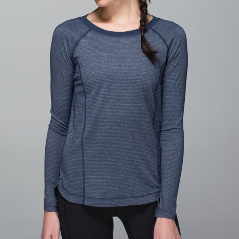 Lululemon Long Sleeve Heathered Inkwell Size 4